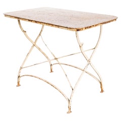 1950's White Heavy Weight French Garden Folding Table
