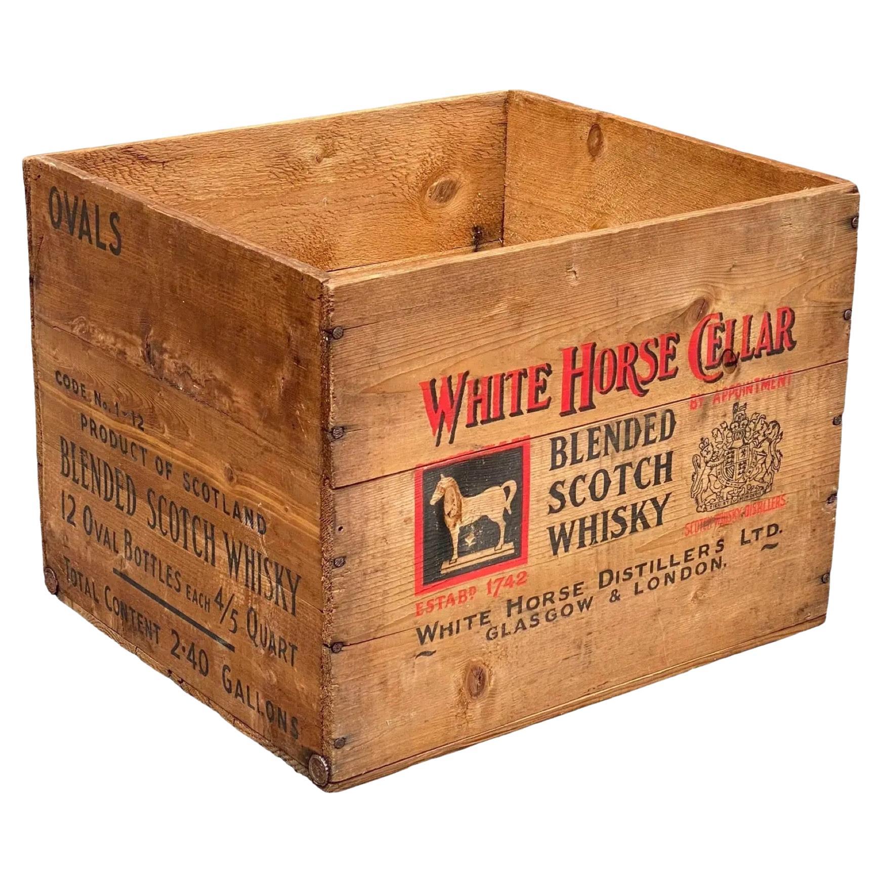 1950's White Horse Cellar Scotch Wooden Whisky Crate