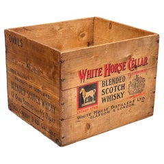 Retro 1950's White Horse Cellar Scotch Wooden Whisky Crate