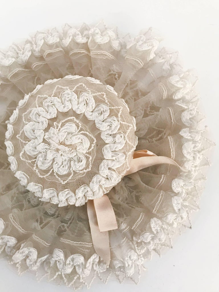 1950s White Lace and Horsehair Hat at 1stDibs