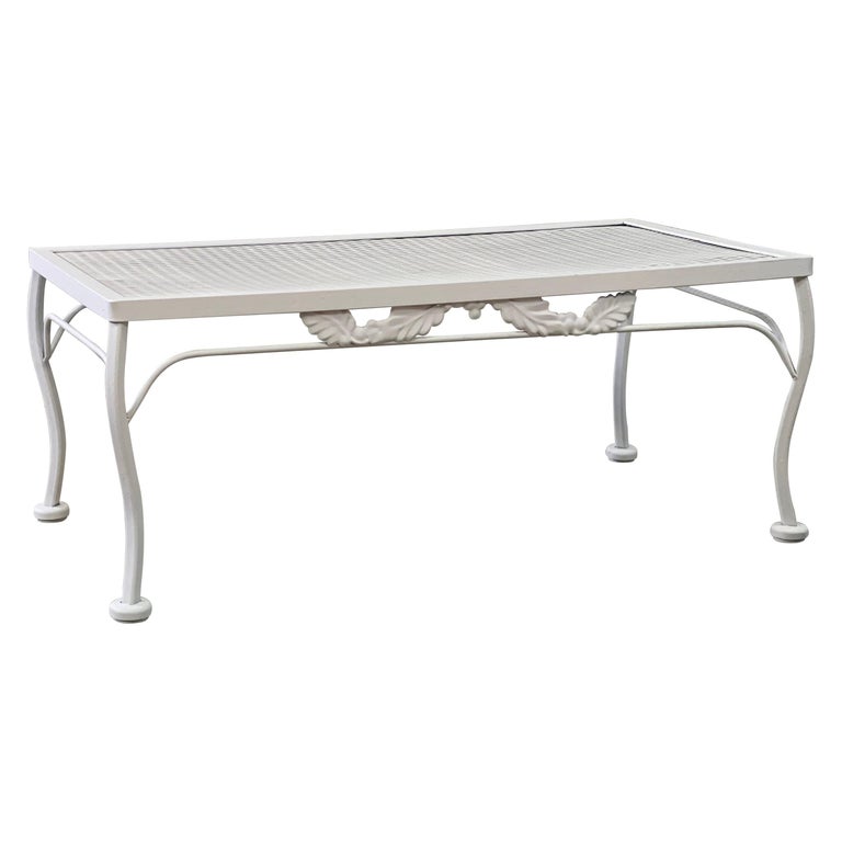 1950s White Metal Outdoor Coffee Table For Sale at 1stDibs