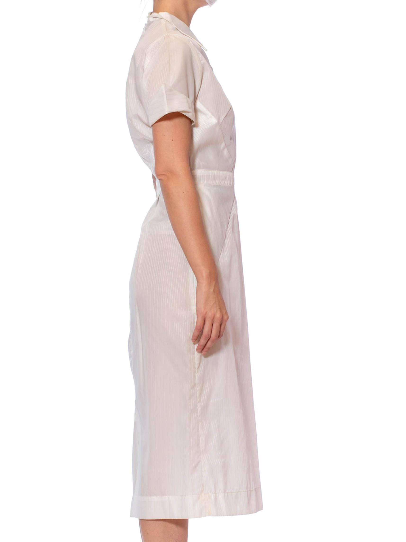 1950er Weißes Nylon Pin-Up Krankenschwester Uniform Kleid im Zustand „Hervorragend“ im Angebot in New York, NY