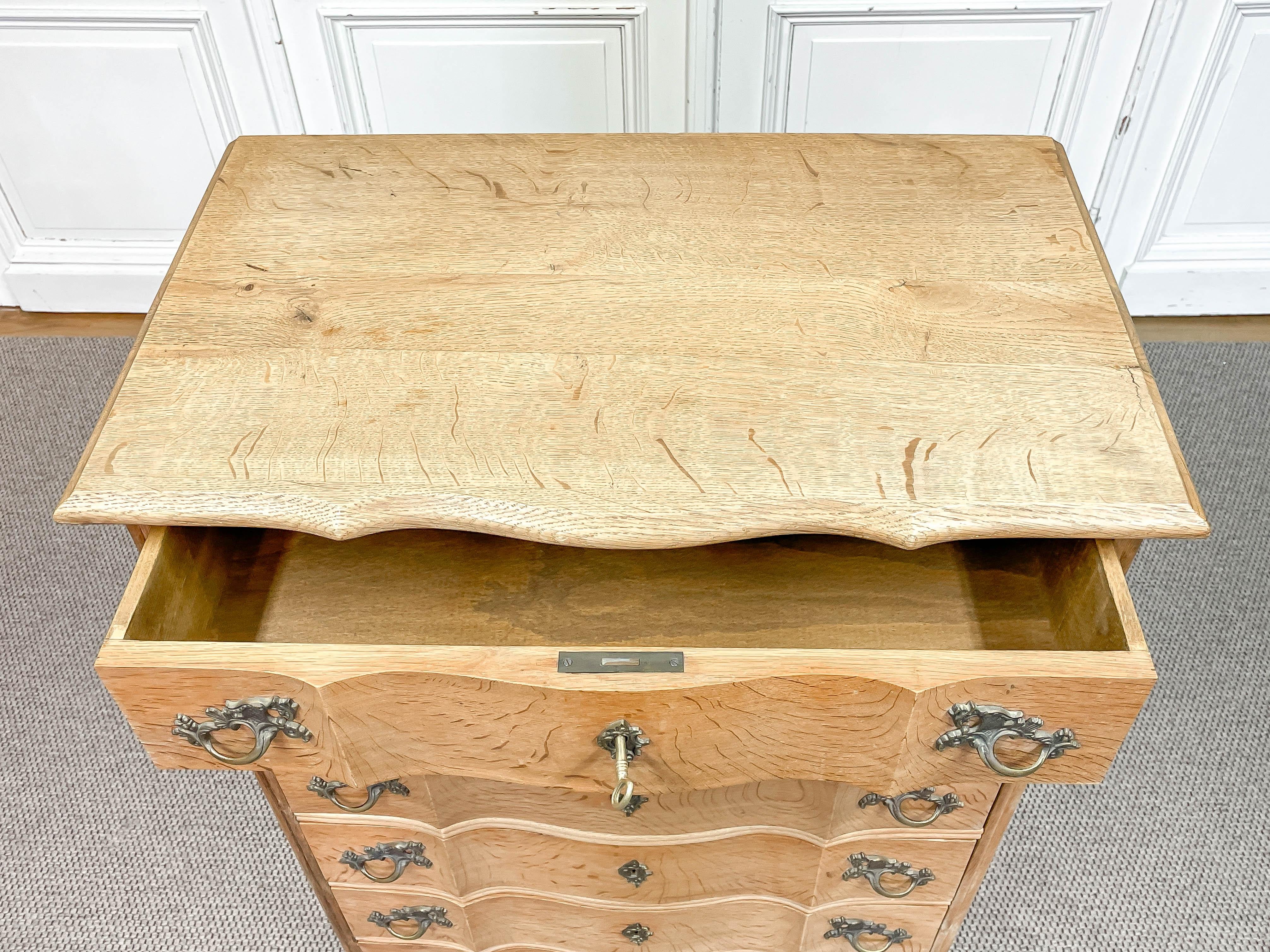 Mid-20th Century 1950s, White Oak Cabinetmaker Drawers Cabinet  by Vedex Möbelfabrik Denmark For Sale