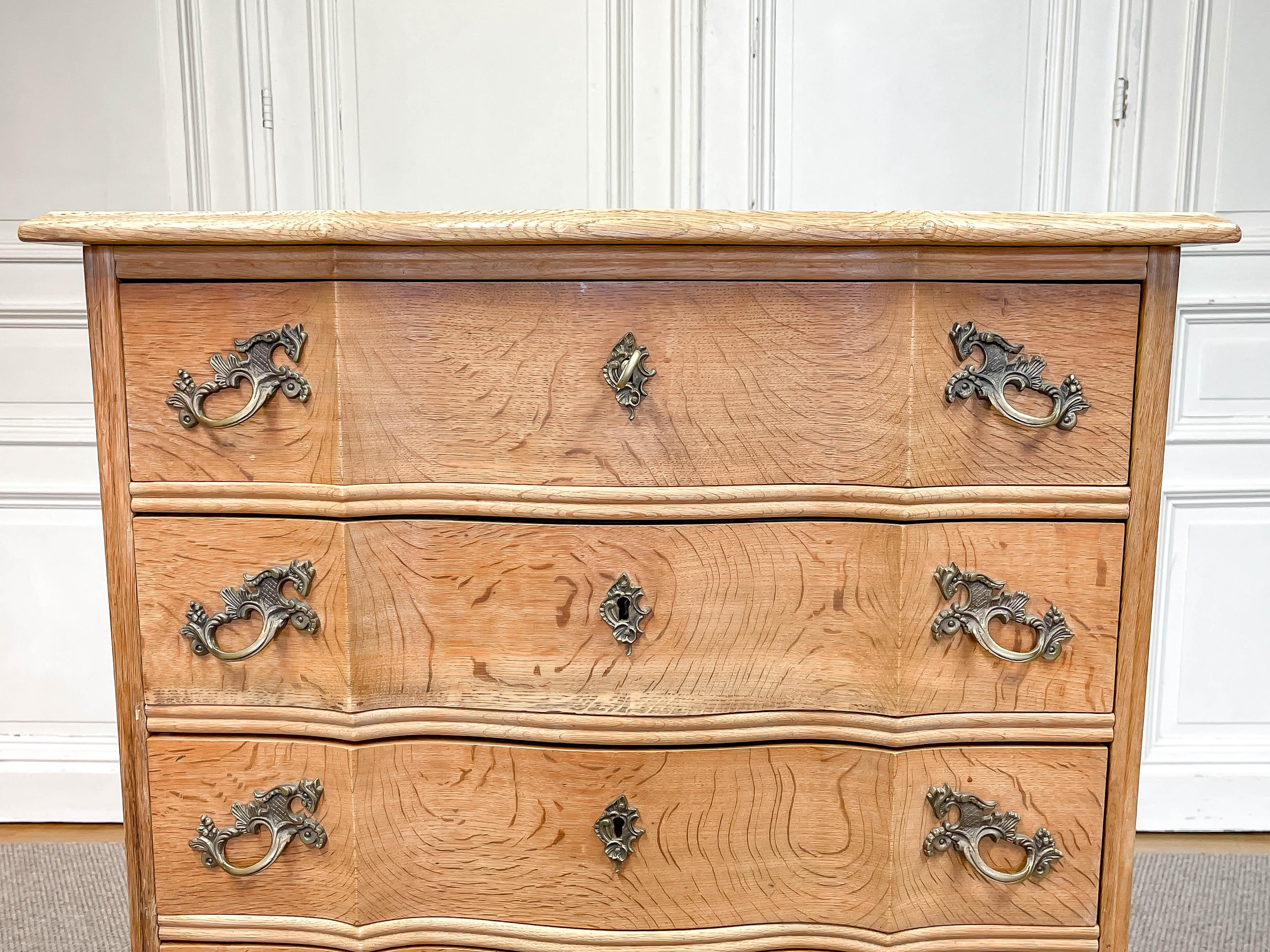 1950s, White Oak Cabinetmaker Drawers Cabinet  by Vedex Möbelfabrik Denmark For Sale 2