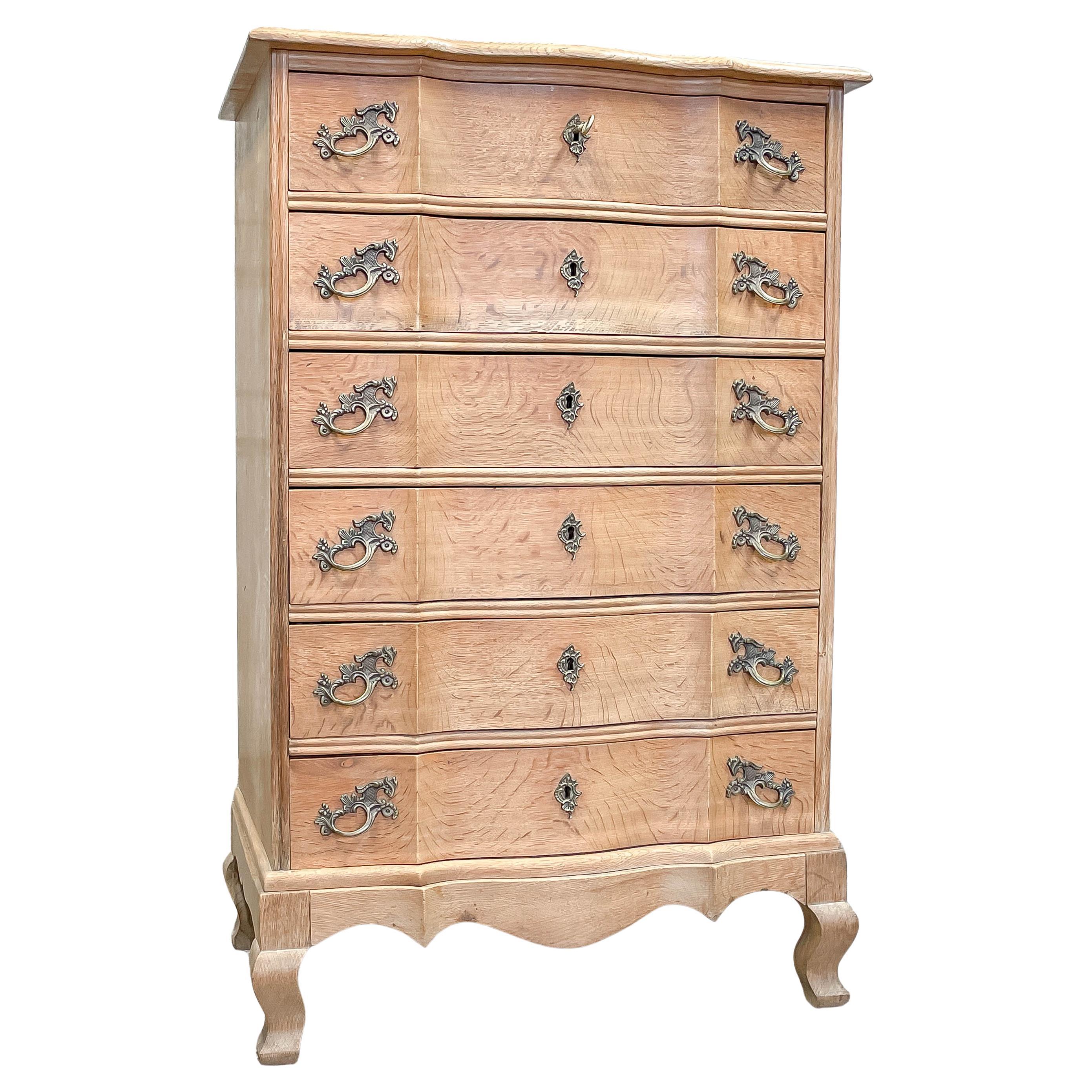 1950s, White Oak Cabinetmaker Drawers Cabinet  by Vedex Möbelfabrik Denmark For Sale