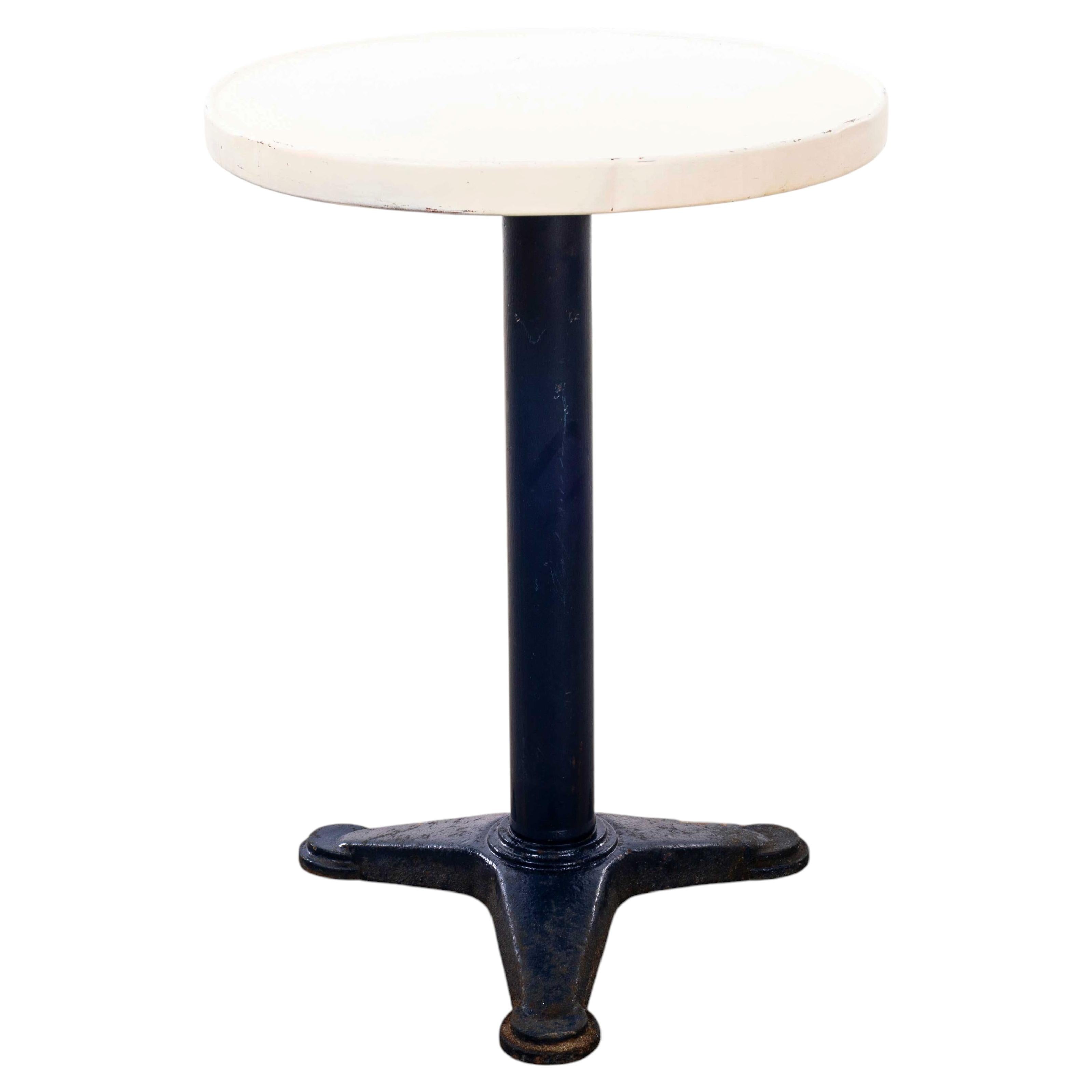 1950's White Round Tolix Side Table For Sale