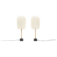 1950s White Sculptural Matching Pair of Table Lamps 'Azaki' by Isamu Noguchi 'B'