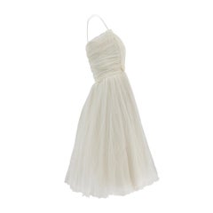 1950s White Tulle Ballerina Style Wedding Dress