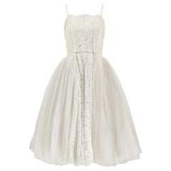 1950s White Tulle Ballerina Style Wedding Dress