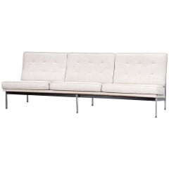 1950s White Upholstery Three-Seat Sofa by Florence Knoll