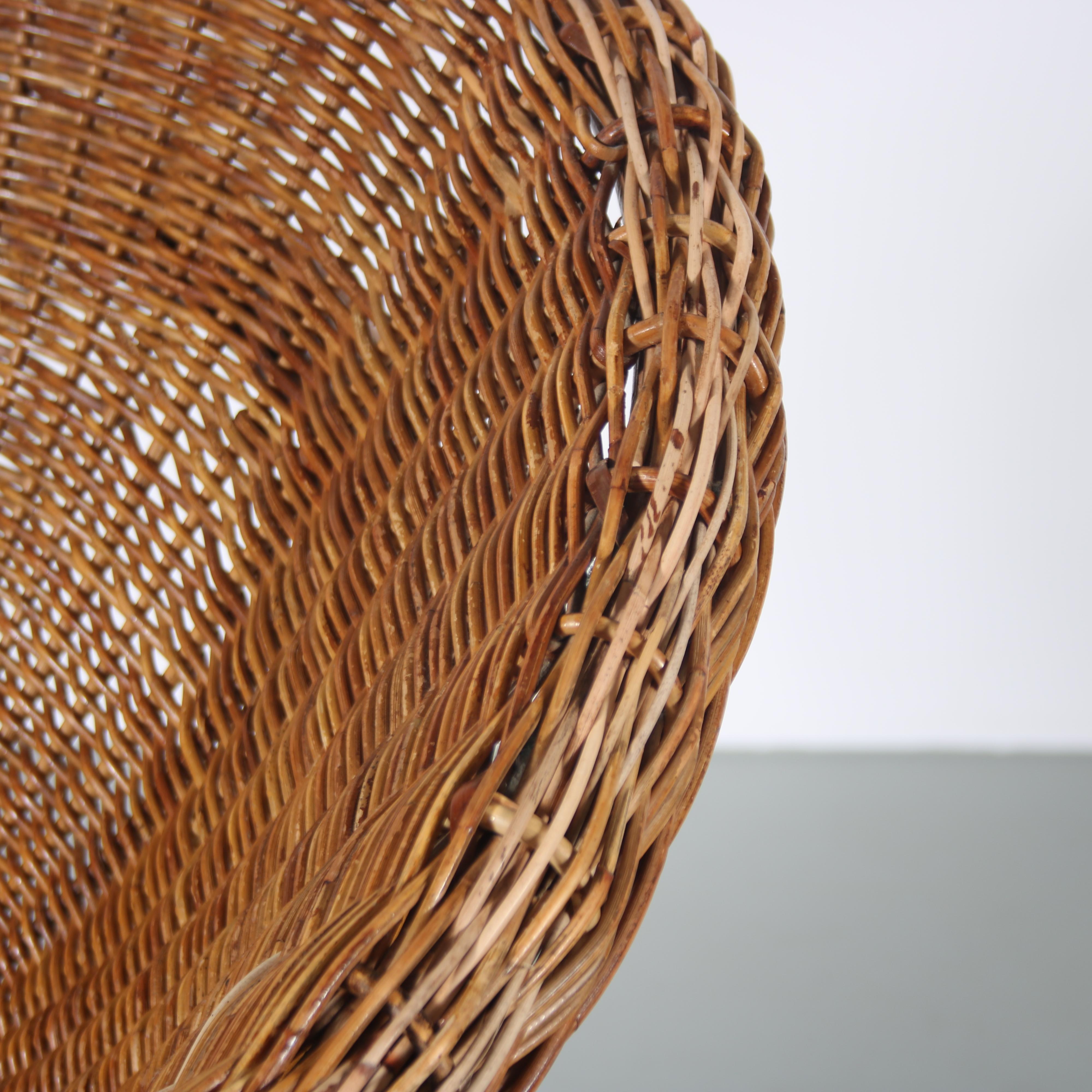 1950s Wicker chair by A. Bueno de Mesquita for Rohé, Netherlands 3