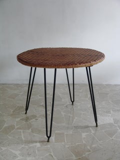 1950s Wicker Italian Mid-Century Modern Dining or Garden Table
