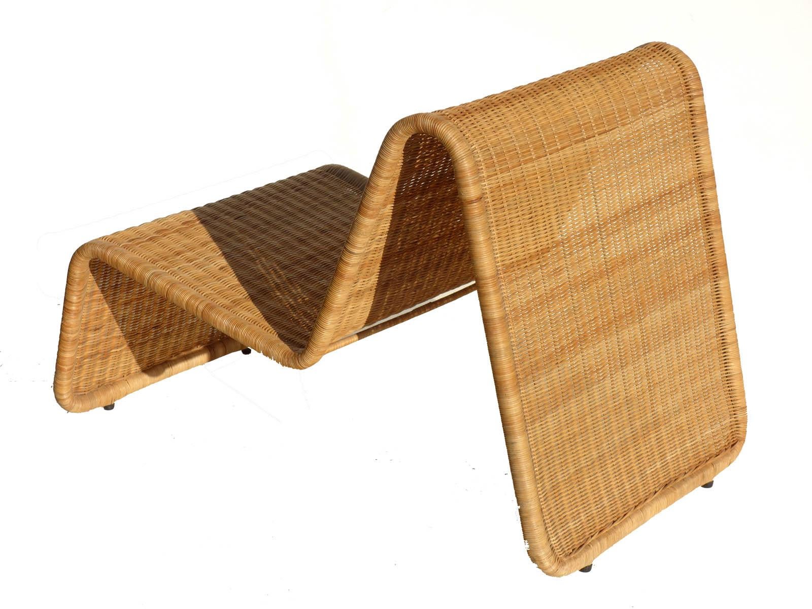 Mid-Century Modern 1950s Wicker Rattan Italian Design Midcentury Armchair Lounge Chair, Set of 2