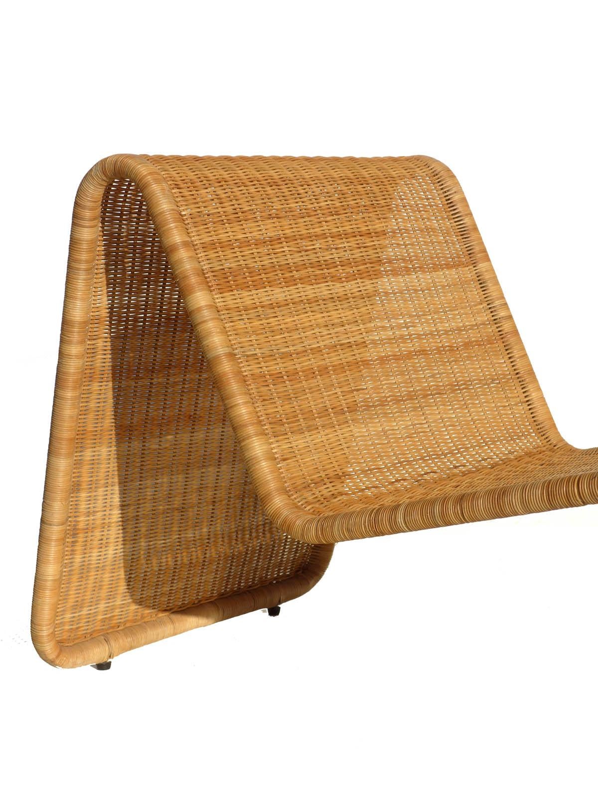 Mid-20th Century 1950s Wicker Rattan Italian Design Midcentury Armchair Lounge Chair, Set of 2