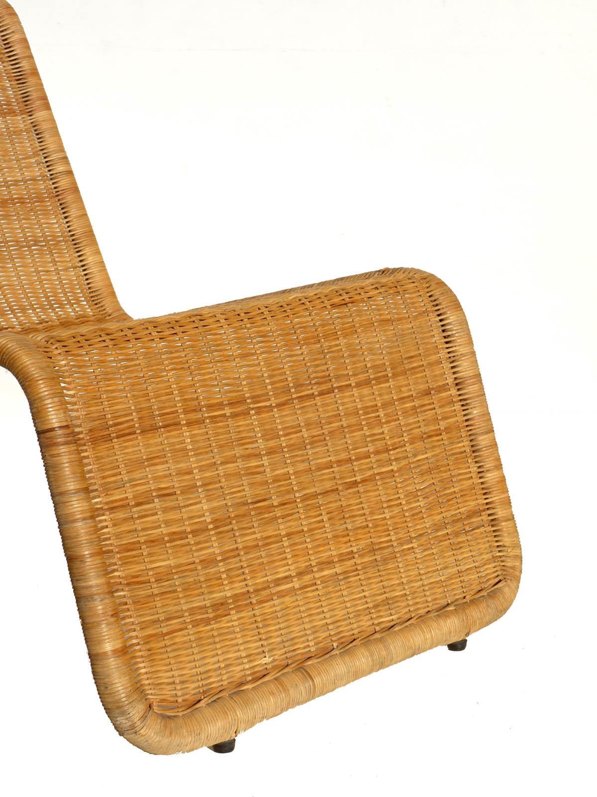 Steel 1950s Wicker Rattan Italian Design Midcentury Armchair Lounge Chair, Set of 2