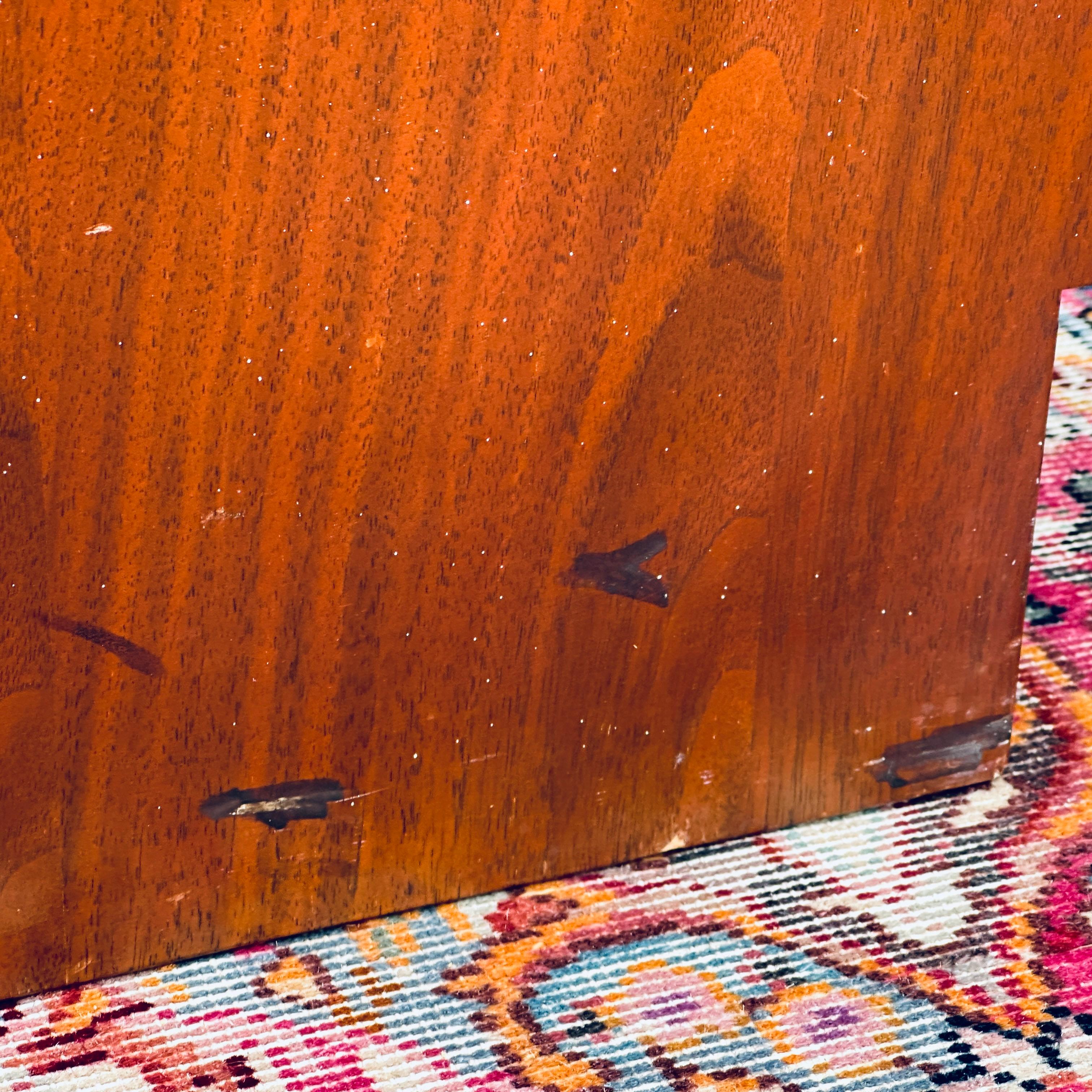 1950's Widdicomb Mid-Century Modern Mahogany & Brass Credenza or Lowboy Dresser For Sale 1