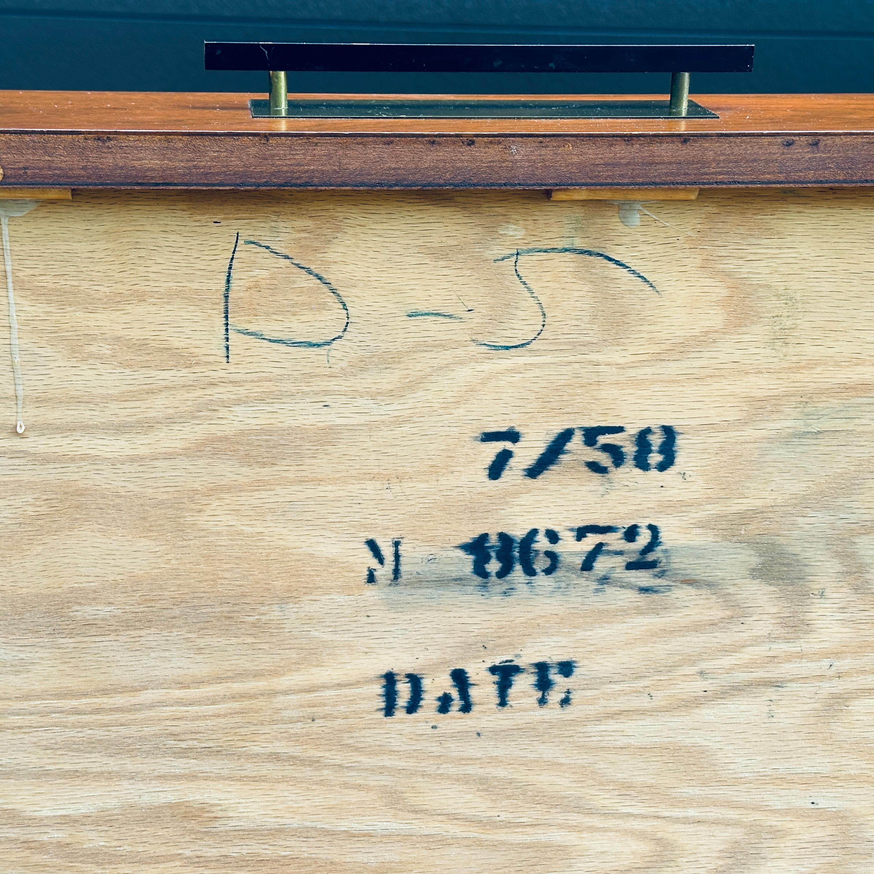 1950's Widdicomb Mid-Century Modern Mahogany & Brass Credenza or Lowboy Dresser For Sale 4
