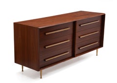 1950s Widdicomb Six Drawer Walnut Dresser T.H. Robsjohn Gibbings