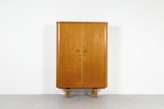 1950s Willem Lutjens Figured Birch Wardrobe for Gouda den Boer