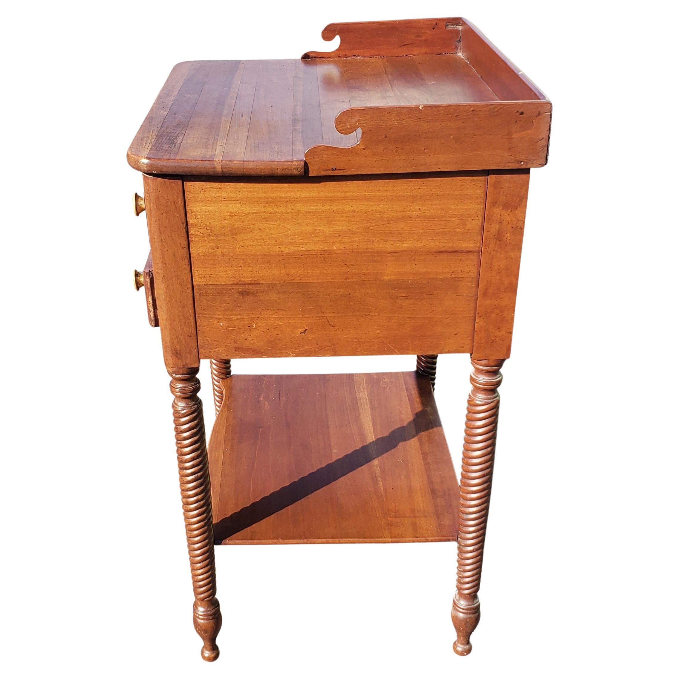 20th Century 1950s Willett Furniture Wildwood Cherry Two-Drawer Side Table / Washstand