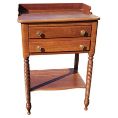 Vintage 1950s Willett Furniture Wildwood Cherry Two-Drawer Side Table / Washstand