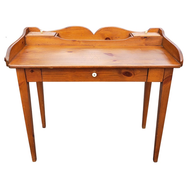 1950s William Fetner Early American Style Solid Pine Writing Desk For