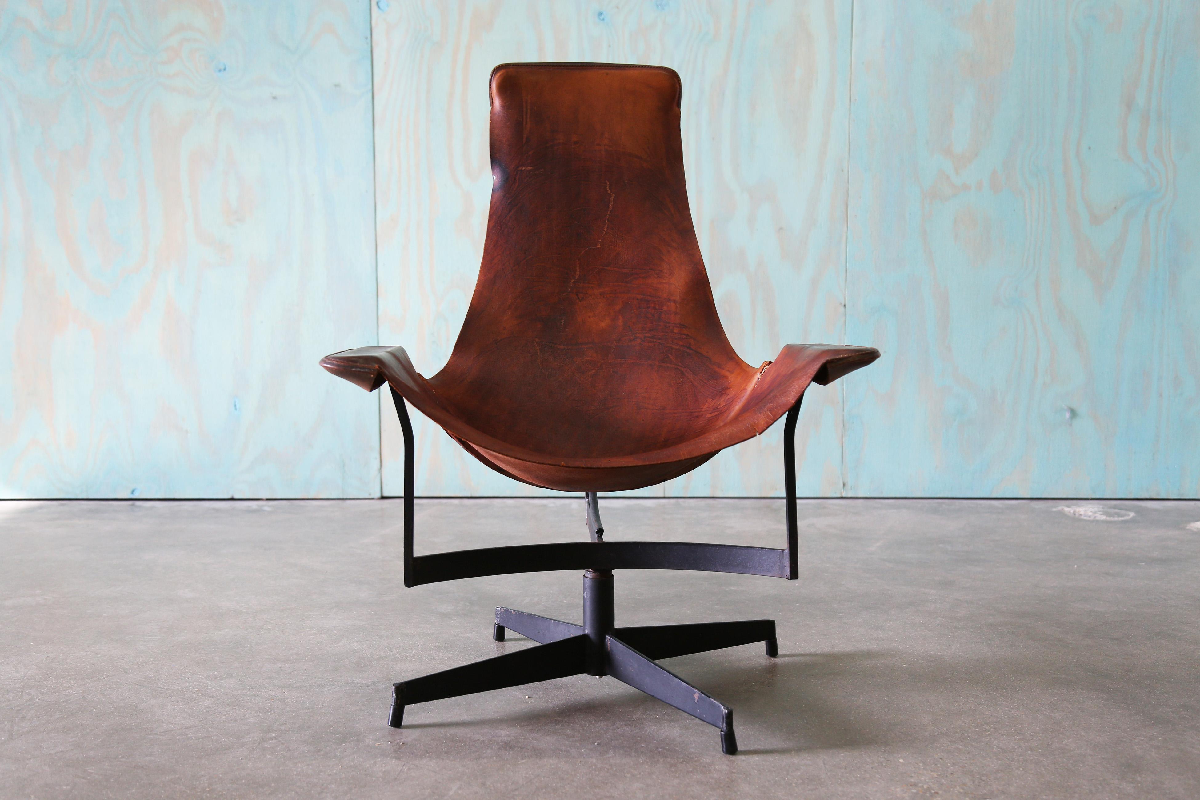William Katavolos per Leathercrafters, sedia da salotto in pelle K.K. del 1950 in vendita 5