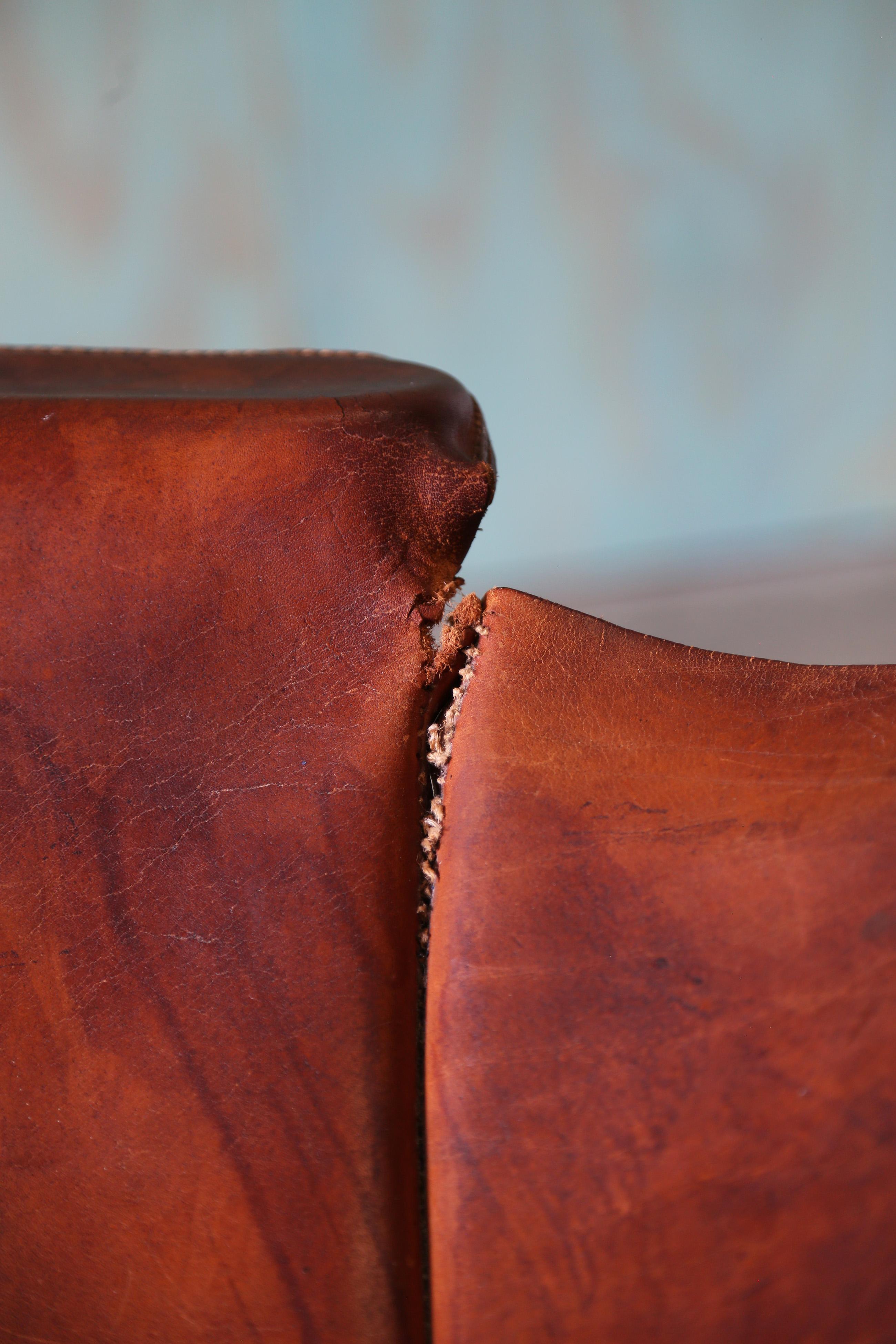 William Katavolos per Leathercrafters, sedia da salotto in pelle K.K. del 1950 in vendita 6