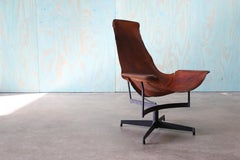 Años 50 William Katavolos para Leathercrafters Silla de cuero Lounge Sling K