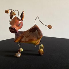 Mucca in filo e argilla del 1950 di Raphaël Giarrusso per lo Studio Accolay Pottery