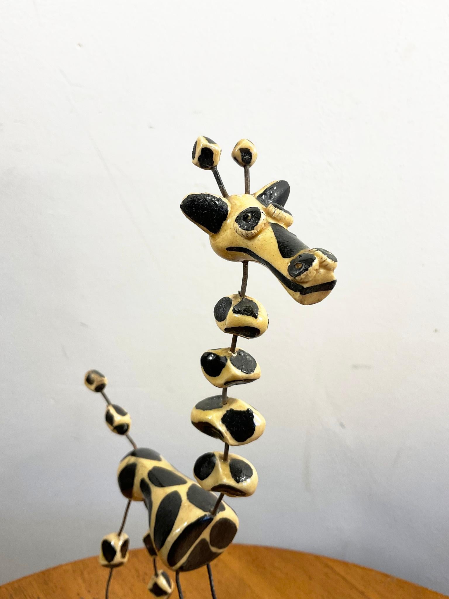 1950s Wire and Clay Giraffe by Raphaël Giarrusso for Accolay Studio Pottery 4