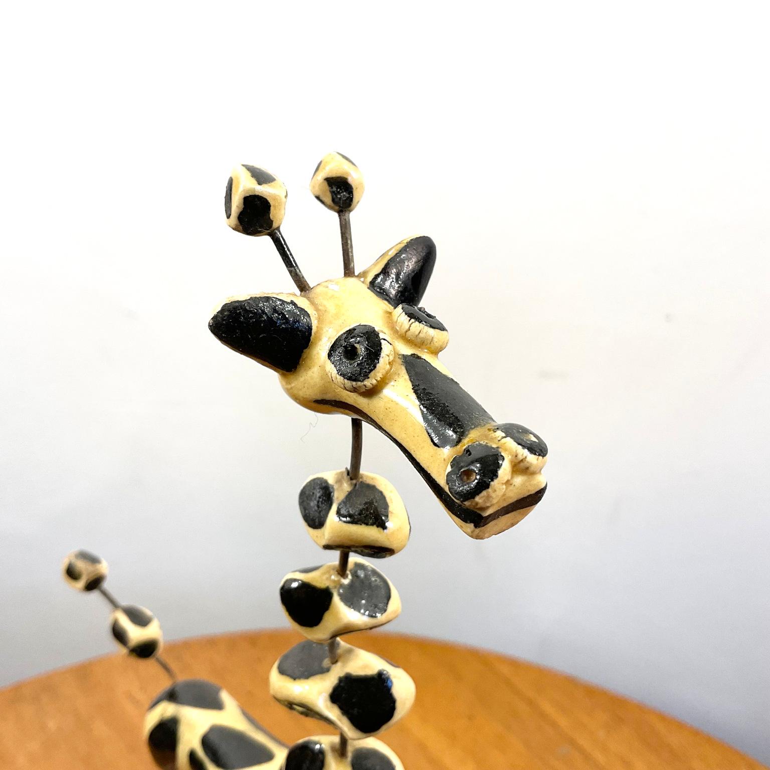 Mid-20th Century 1950s Wire and Clay Giraffe by Raphaël Giarrusso for Accolay Studio Pottery