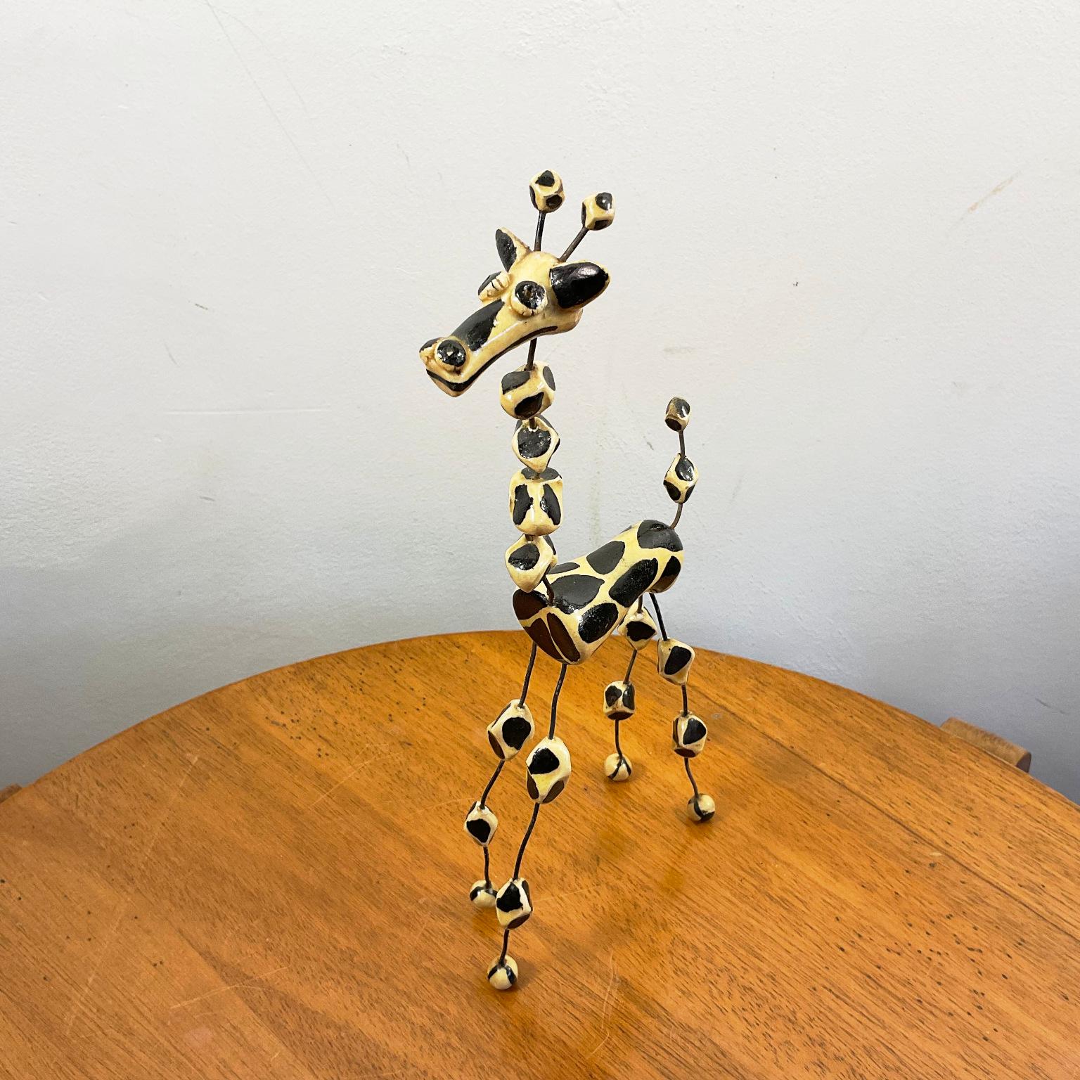 1950s Wire and Clay Giraffe by Raphaël Giarrusso for Accolay Studio Pottery 2