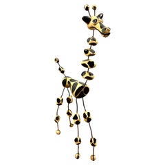 1950s Wire and Clay Giraffe by Raphaël Giarrusso for Accolay Studio Pottery