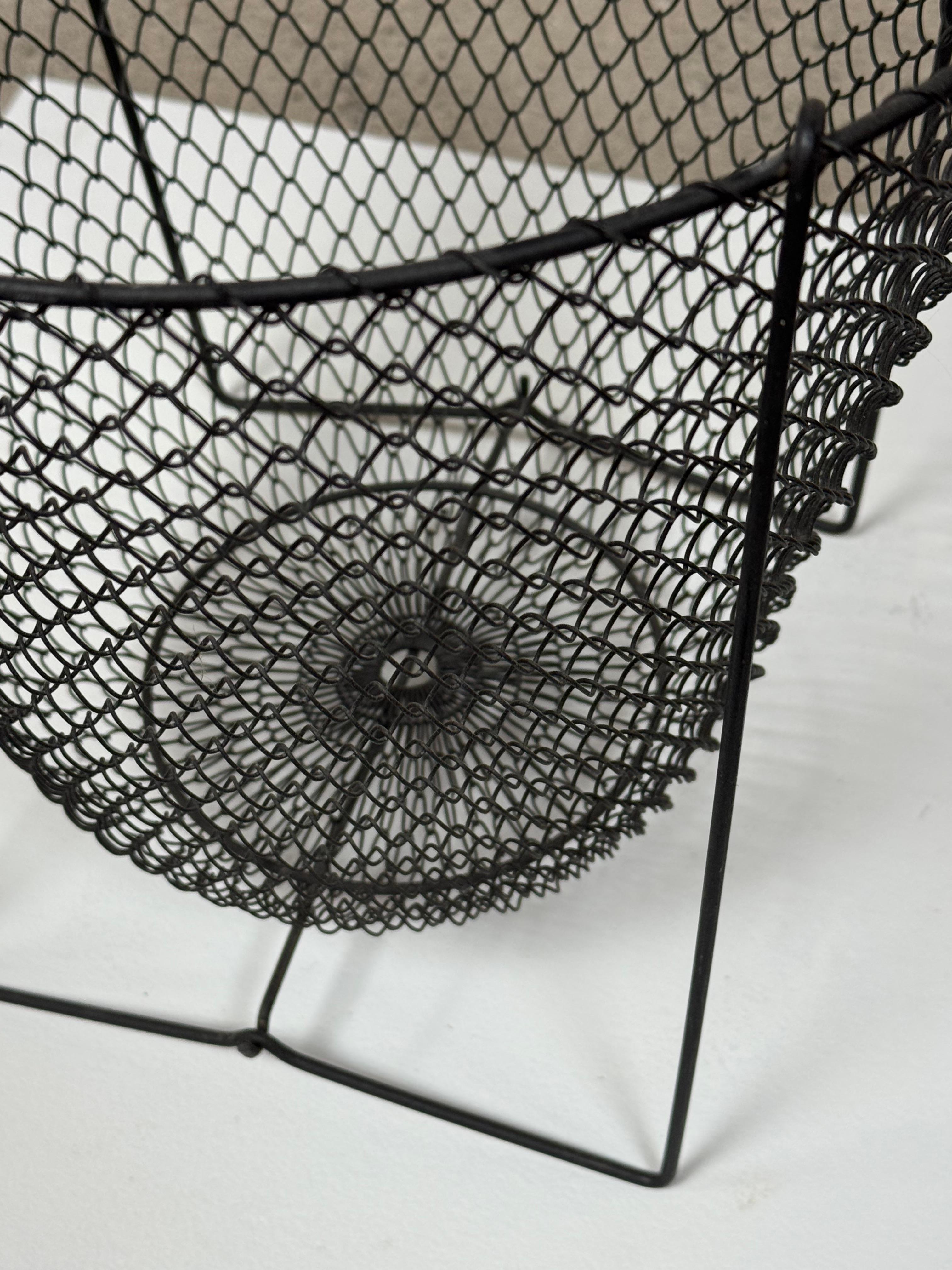 Mid-20th Century 1950s Wire Mesh Collapsable Waste Paper Basket For Sale