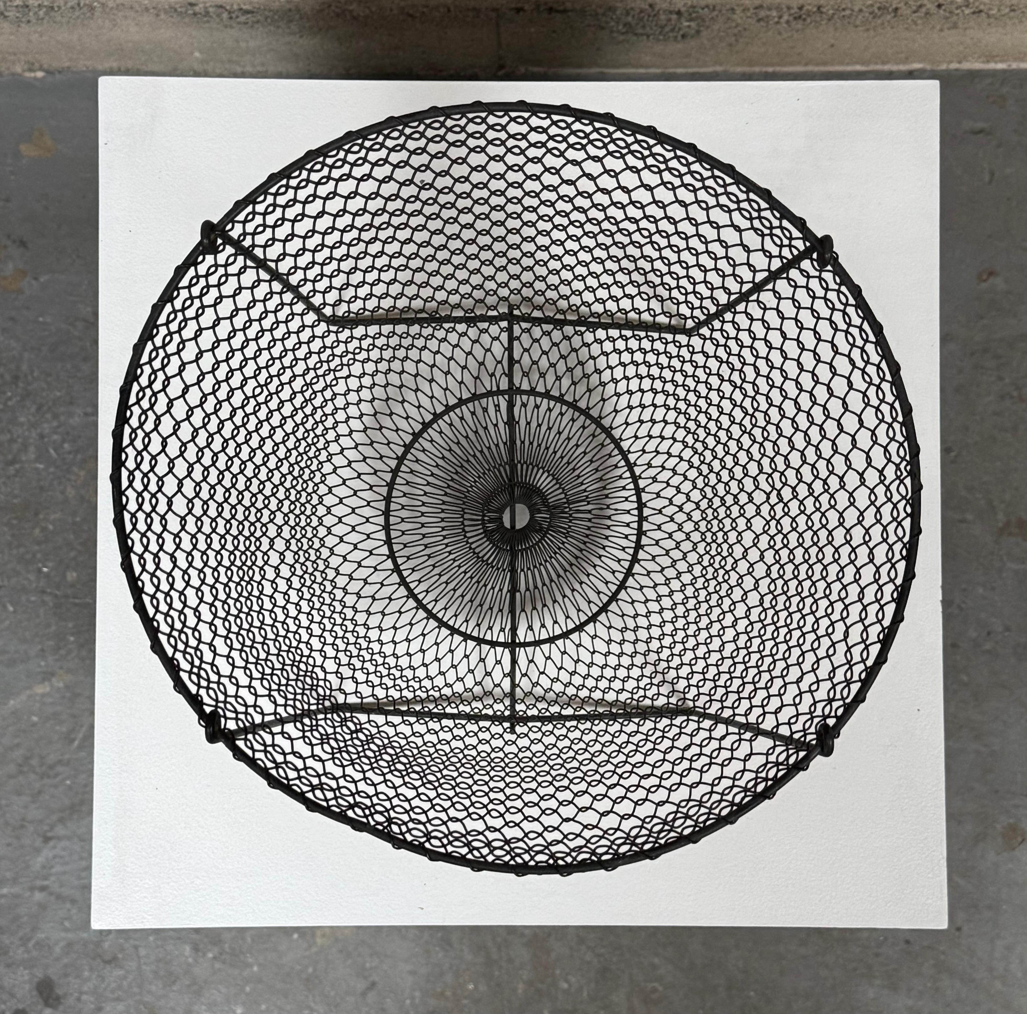 Metal 1950s Wire Mesh Collapsable Waste Paper Basket For Sale