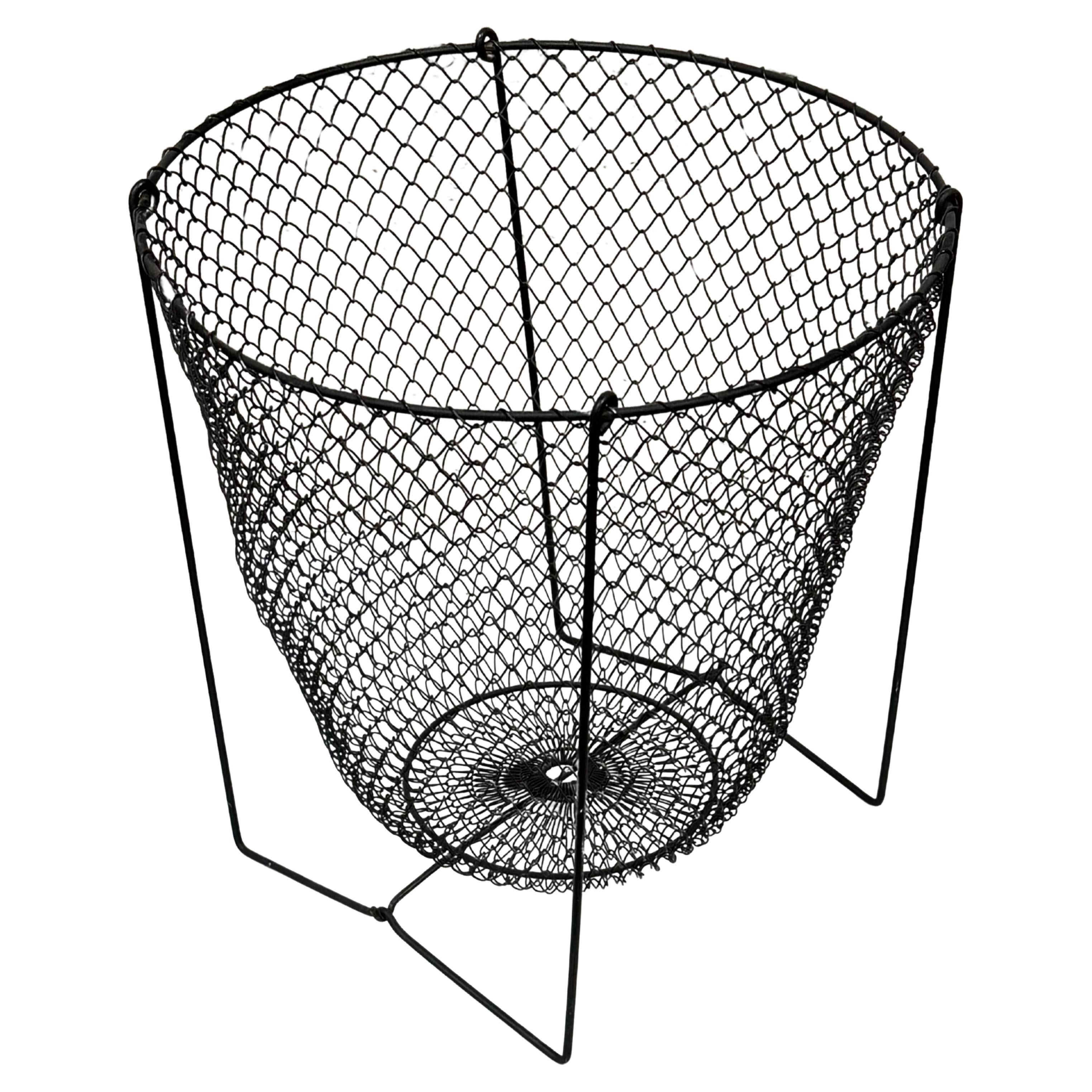 1950s Wire Mesh Collapsable Waste Paper Basket For Sale