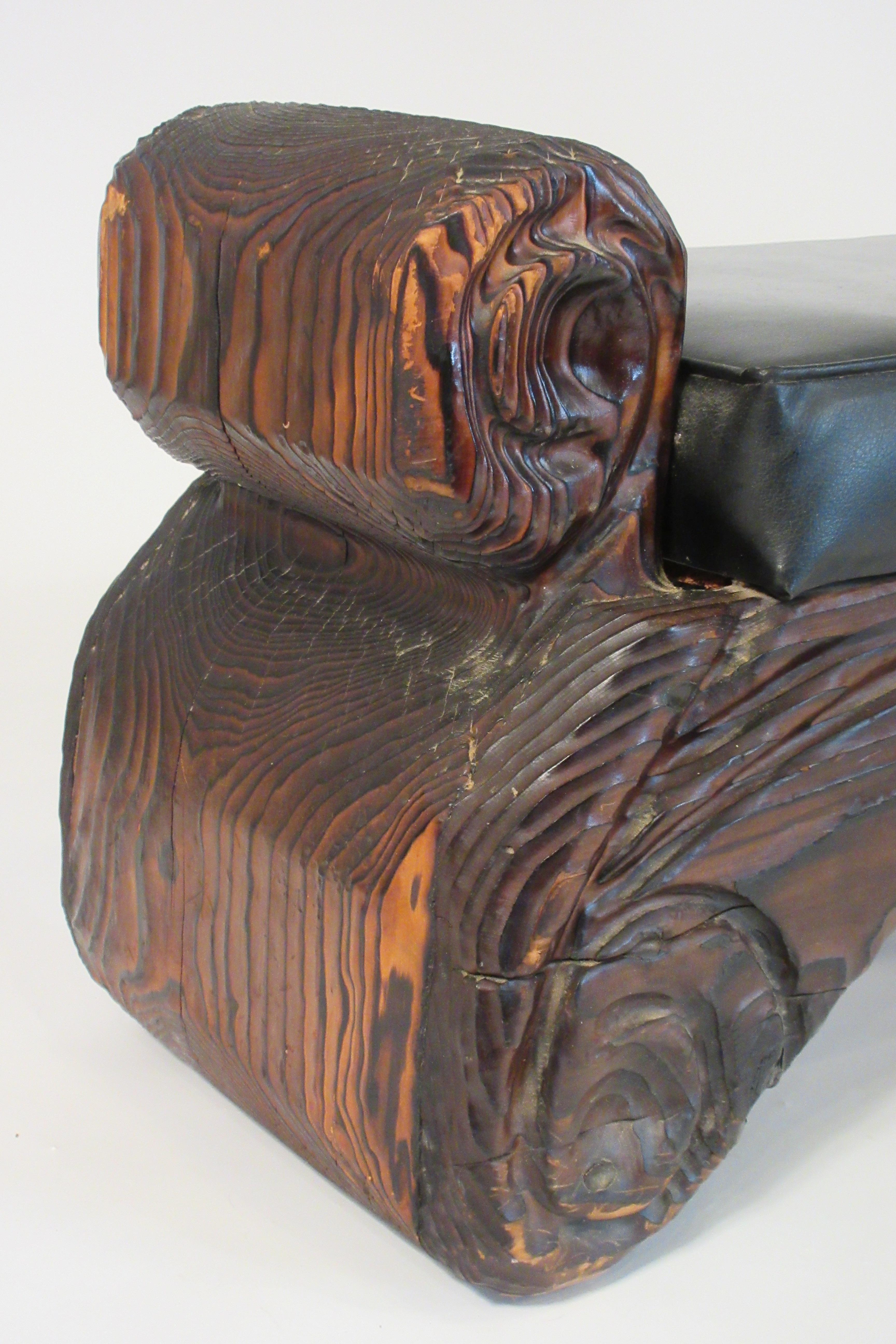 1950s Witco Carved Wood Bench 10