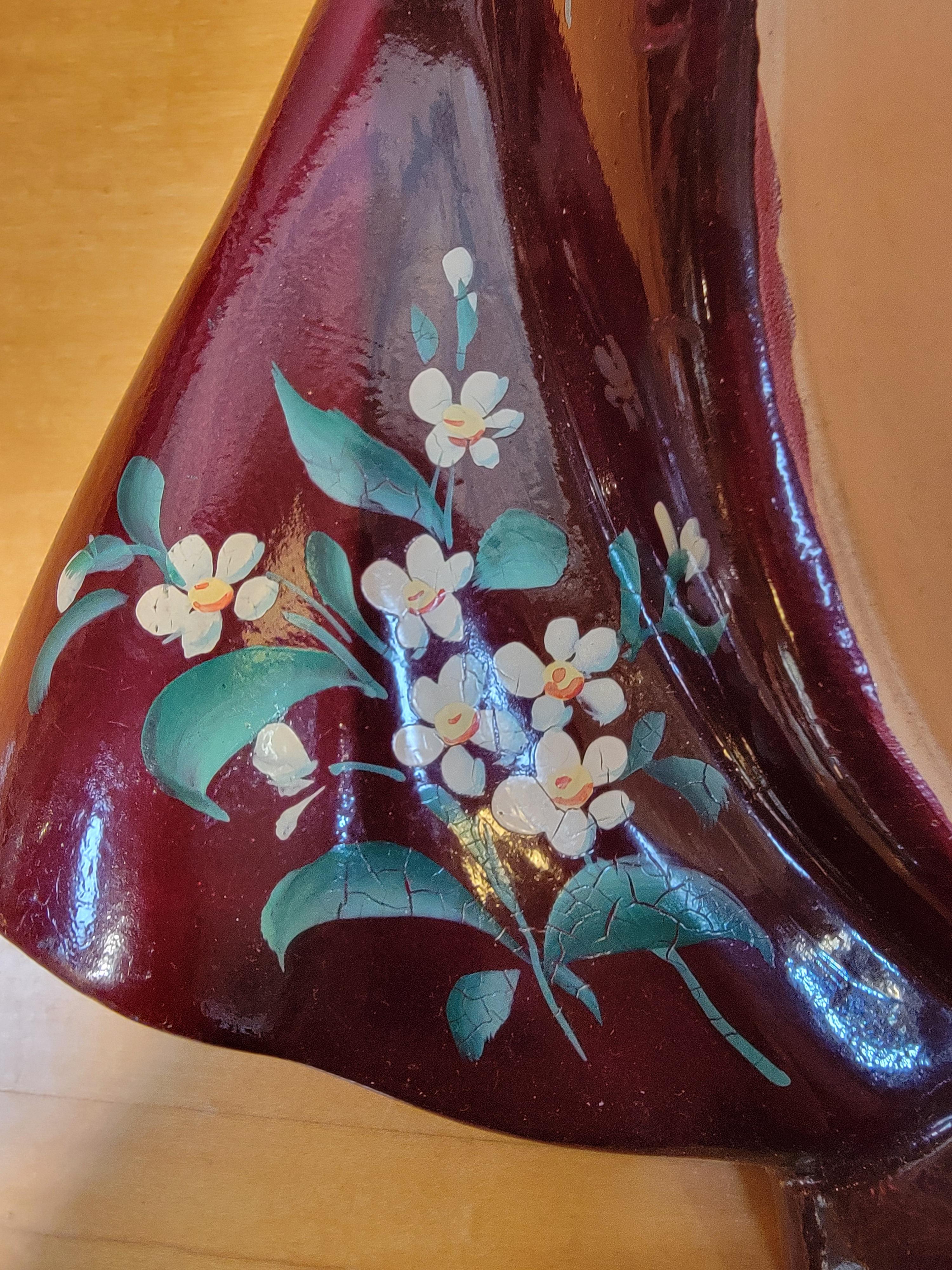 1950's Woman in Scarf Hand Painted Wall Art / Sconce In Good Condition For Sale In Fulton, CA