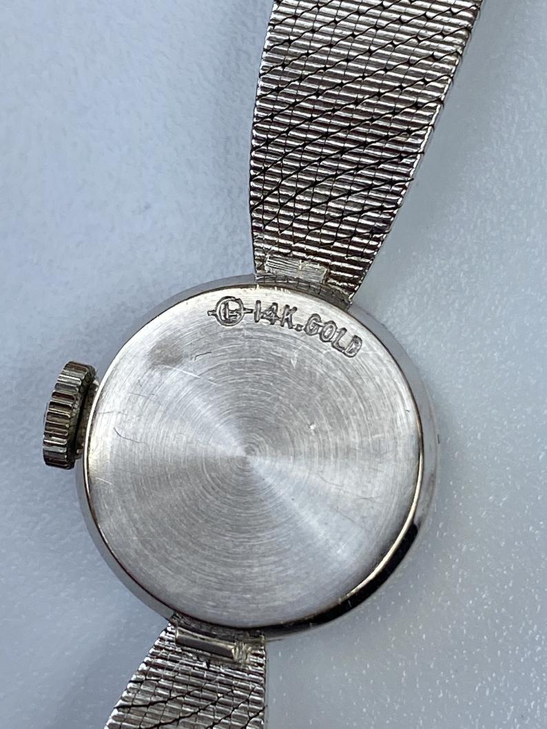 Women's 1950s Womens Rolex Diamond and 14K White Gold Wristwatch