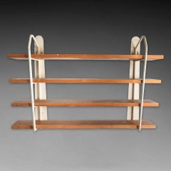 1950's wood and metal modernist shelves