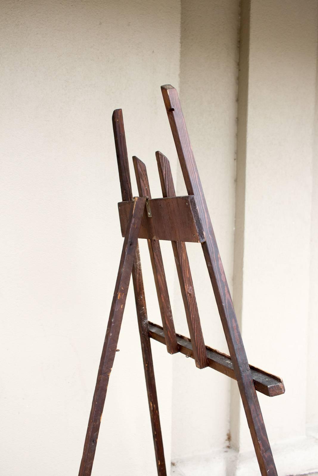 1950s Wood Artist Easel Found in France 1