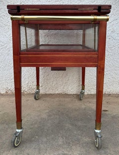 1950s Wood & Brass Display Bar Cart