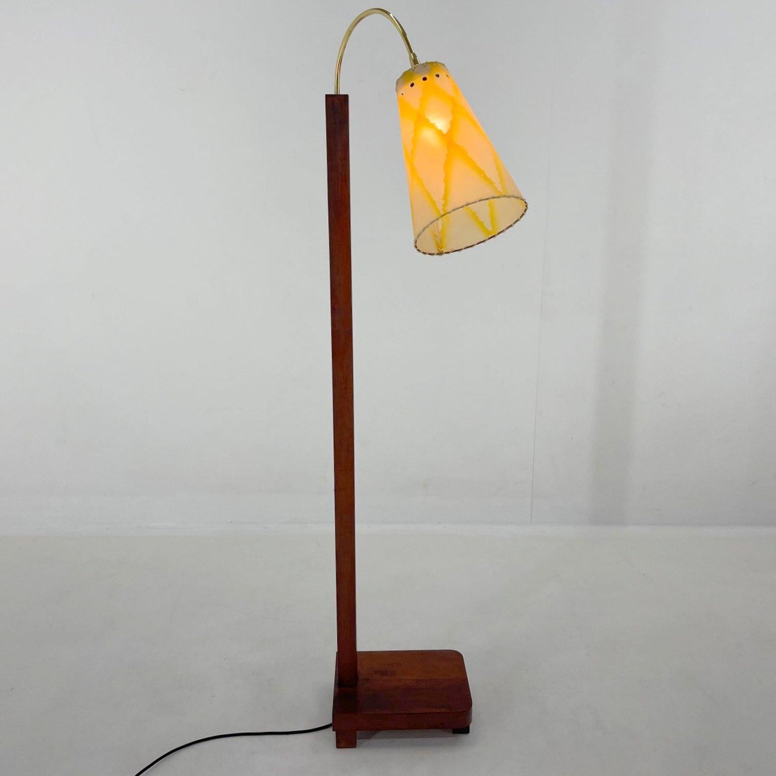 1950's Wood & Brass Floor Lamp, Germany For Sale 6