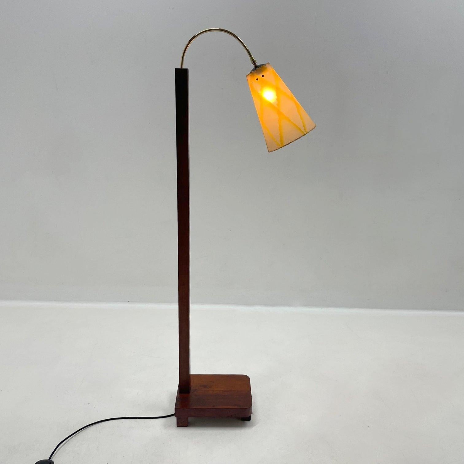 1950's Wood & Brass Floor Lamp, Germany For Sale 5