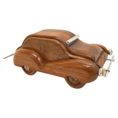 Coffre de voiture en bois des années 1950 