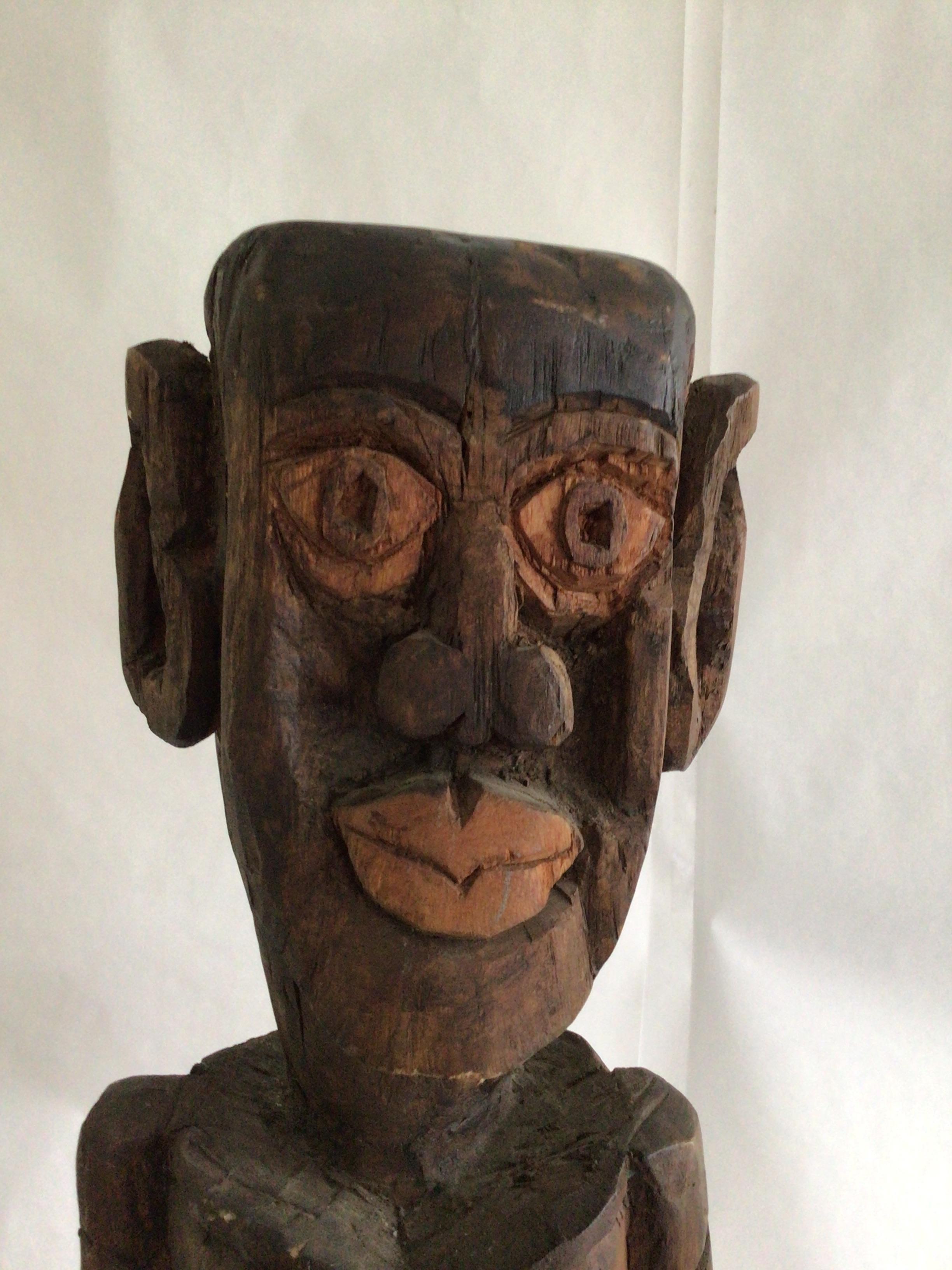 1950s Wood Carving Of Boxer For Sale 1