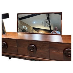 Espejo de pared con marco de madera de los años 50 Robsjohn-Gibbings para Widdicomb
