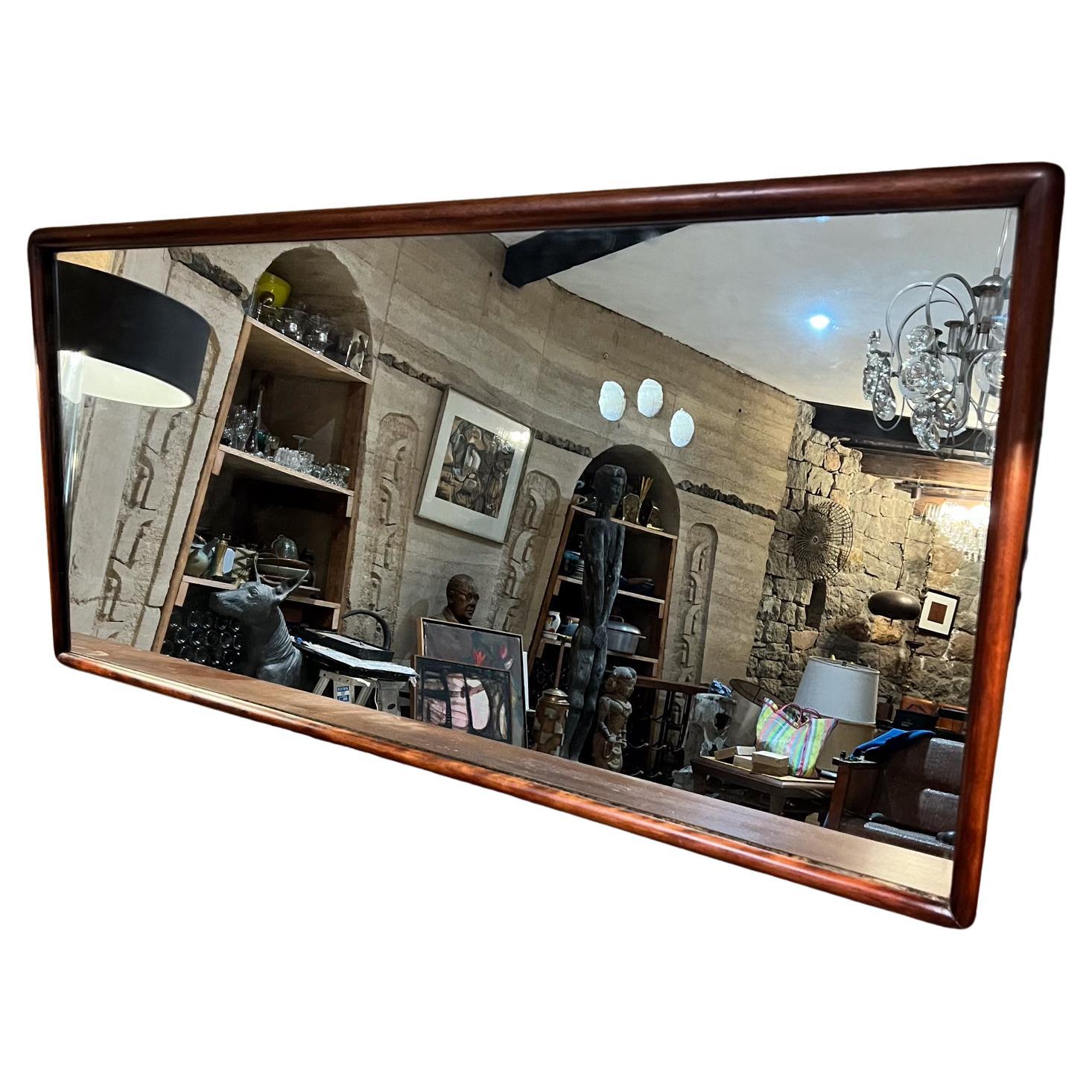 1950s Wood Framed Wall Mirror Robsjohn-Gibbings for Widdicomb For Sale