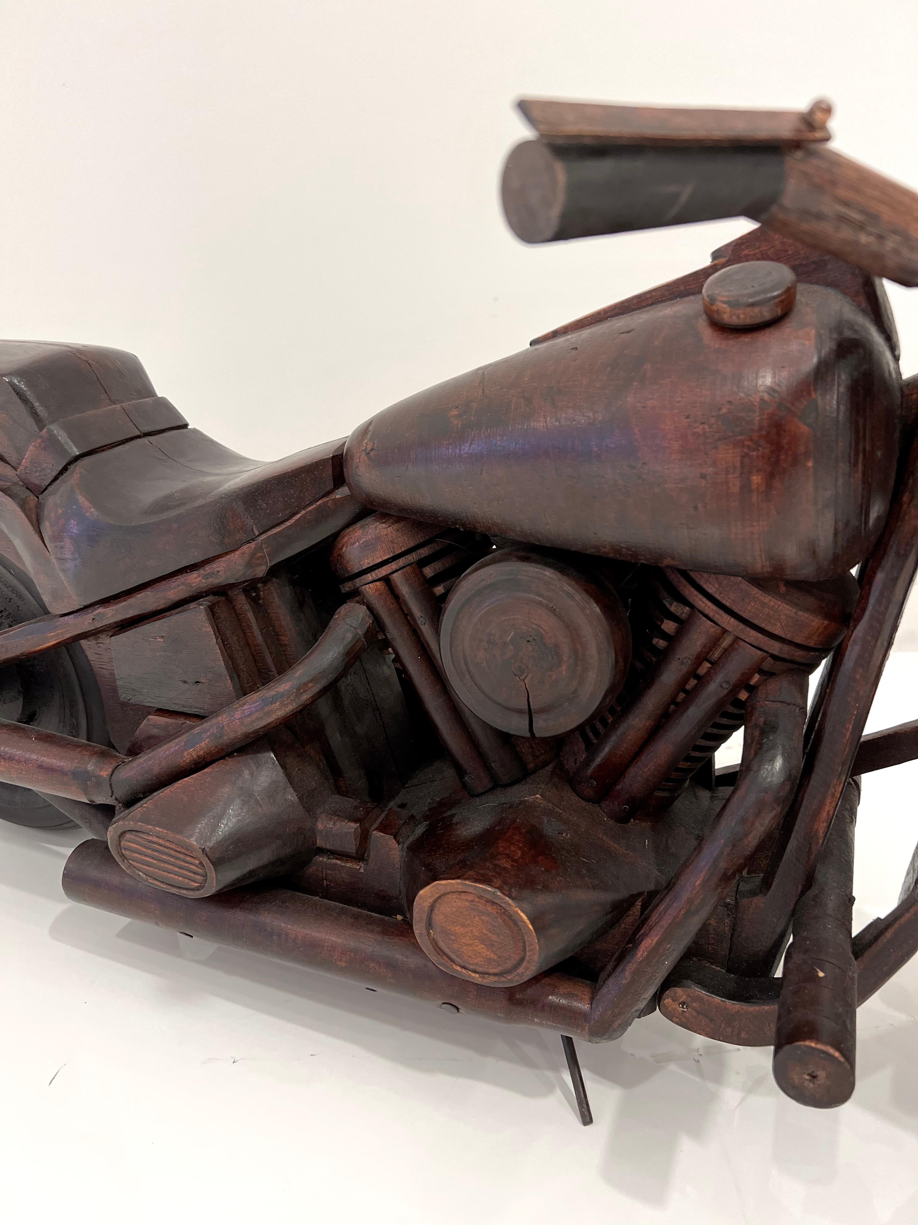 Mid-Century Modern 1950's Wood Motorcycle Model For Sale